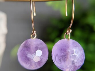 14kgf * Lavender Amethyst * ラベンダーアメジストピアスorイヤリングの画像
