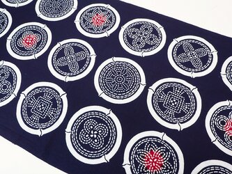 y0063　丸文 浴衣木綿ハギレ 着分 / 古布 古裂 布草履 着物 吊るし飾り押絵 材料 ハンドメイドの画像