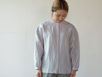 【受注制作】ハイカウントベルギーリネンシャツ[ice-gray]の画像