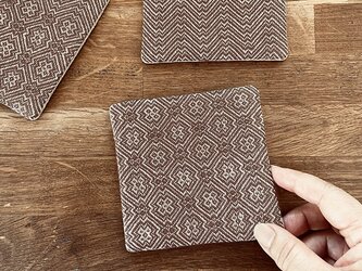 Coaster[リネン手織りコースター] チョコno1の画像
