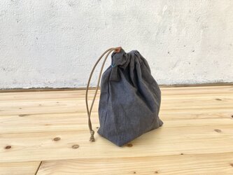 巾着袋　チャコールグレーの画像