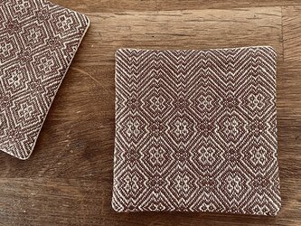 Coaster[リネン手織りコースター] チョコno2の画像