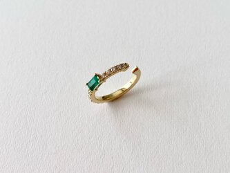 K18 天然エメラルド イヤーカフの画像
