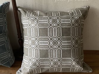 cushion cover[手織りウールクッションカバー] オリーブの画像