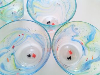 泳ぐ金魚グラス(そばちょこ)　受注制作の画像