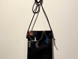 銘仙のスマホポシェット07a 着物 古布 リメイク  ポーチ ケース  ショルダーの画像