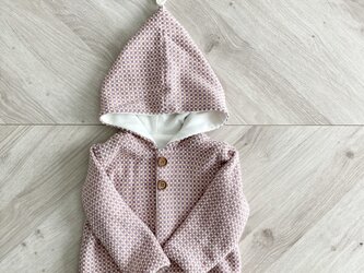 （７０ｃｍ）Retro jacquard knit cardigan／レトロジャガードニットの小人カーディガン＊マカロンピンクの画像