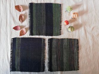 手織りミニマット3枚セット【Old folk house】★送料込み★の画像
