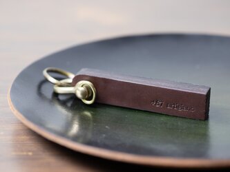 レザーキーホルダー　ブラウン　ヌメ革　真鍮金具　キーリング　名入れ　ta-a01の画像