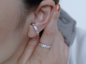 Shimmerロジウム[軽量3way] silver925イヤーカフ リング片耳用の画像