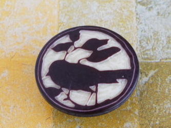 （2個）小鳥シルエットのボタン　18mm　フランス製の画像