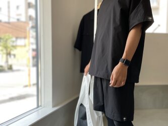 【ユニセックス 】4WAYストレッチ ルーズフィット Tシャツ【ブラック】の画像