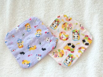 ２枚セット♪Wガーゼのキッズハンカチ  アリス&キャラ弁の画像