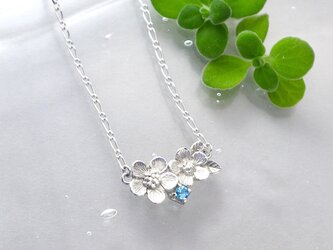 SV 2つお花のネックレス（ブルートパーズ） 2310の画像