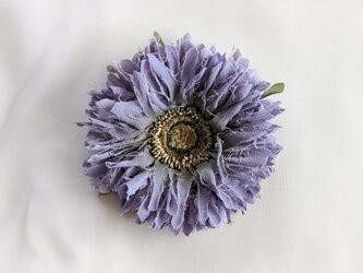 布花コサージュ ちりめんのひまわり（薄紫）/ 00007の画像