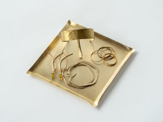 真鍮の四角皿/S　アクセサリートレイ　菓子皿  minimal plate <square-S> / brassの画像