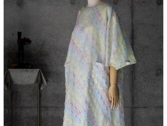 着物リメイク　有松絞り　フレアー袖のチュニックワンピース/フリーサイズの画像