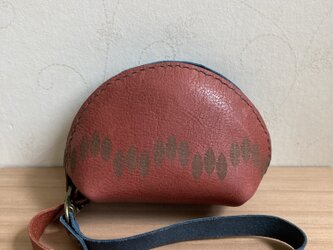 コロンとしたミニポーチ(leaf-2)　ストラップ付きの画像