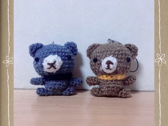 ＊くまさんの編みぐるみストラップ＊の画像