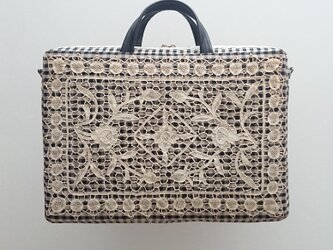 france antique lace bag [ rinen gingham check ]の画像