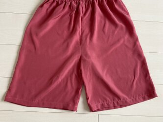 贅沢な部屋着シルクのショートパンツ　ローズの画像