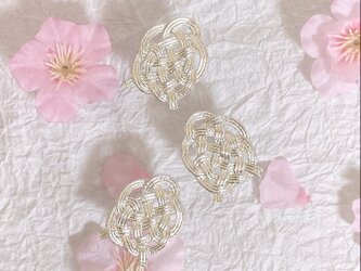 [春限定デザイン]錫の箸置き-亀結び(3個入り) 錫婚式　プチギフト　丁寧な暮らし　おうちごはんの画像