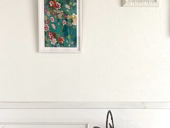 きものからつくるアートパネル　64　壁掛け　和柄　吉祥文様　花柄　vintage fabricの画像