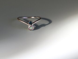 ⭐︎ opal and BlueTourmaline slender ring ⭐︎の画像