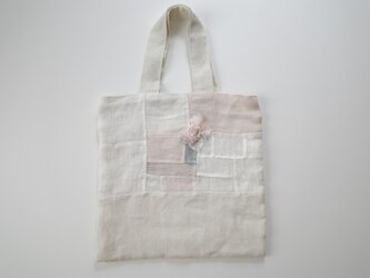 ポジャギ風花刺繍のバッグ①の画像