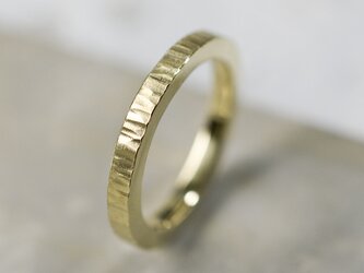 つや消し縦槌目 真鍮シックフラットリング 2.5mm幅 MATTE VERTICAL｜BRASS RING｜783の画像