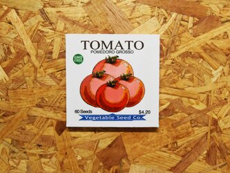 ファブリックパネル『日本野菜二百五十六色色表現図』VEGETABLE SEED CARD シリーズ：TOMATO(トマト）の画像