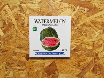 ファブリックパネル『日本野菜二百五十六色表現図』VEGETABLE SEED CARD シリーズ：WATERMELONの画像