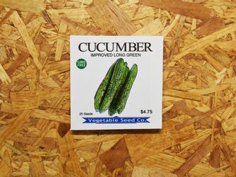 ファブリックパネル『日本野菜二百五十六色表現図』VEGETABLE SEED CARD シリーズ：CUCUMBER(キュウリ）の画像