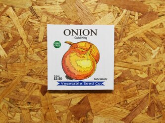 ファブリックパネル『日本野菜二百五十六色表現図』VEGETABLE SEED CARD シリーズ：ONION(タマネギ）の画像