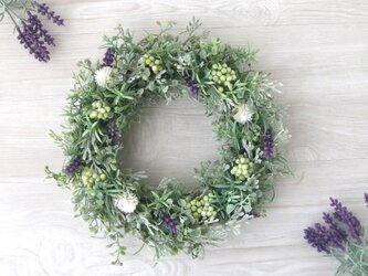 Lavender green wreath   -Artificial flower-の画像
