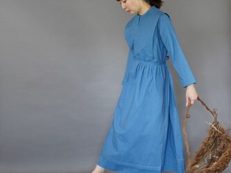 【受注制作】トラディショナルアーミッシュドレス◇オーガニックコットン100% *草木染めブルー*の画像