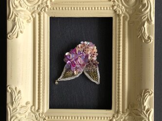 紫陽花ブローチ　パープルの画像