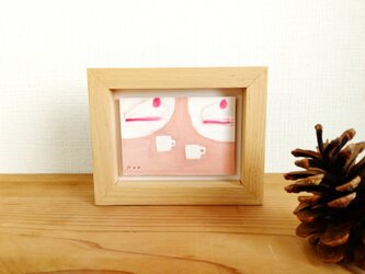 原画「苺のショートケーキ」水彩イラスト　※木製額縁入りの画像