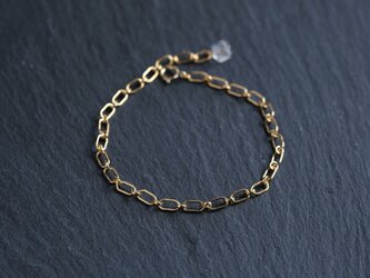 Stórt og smátt chain bracelet チェーンブレスレット　14kgf　ゴールドチェーン　クォーツ　水晶の画像