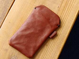 《RUSSETY》レザースリーブケース Wide　iPhone・スマホケース　チョコの画像