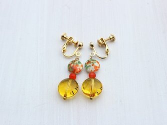vintage＊イエロー＊イヤリング＊no.602の画像