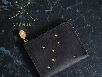 Ｌ字ファスナー 財布（ CYGNUS ブラック）キグナス 星 牛革の画像