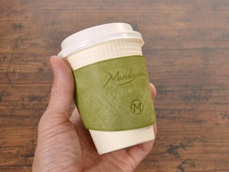コーヒーカップスリーブ（オリーブ）の画像