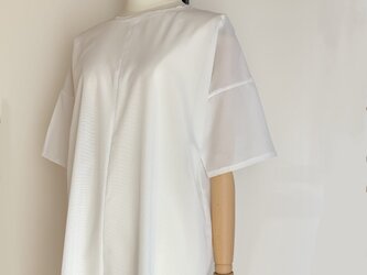 シンプル　ワンピース【送料無料】着物リメイク　ホワイトの画像