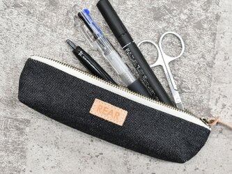 ペンケース 栃木レザー 岡山デニム 日本製 Sサイズ 筆箱 REK03の画像
