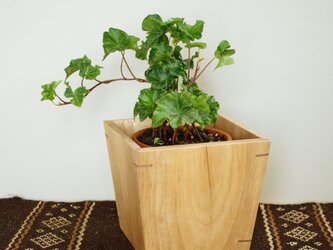 木製 植木鉢カバー クス材1　4号鉢用の画像