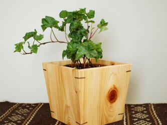 木製 植木鉢カバー ヒノキ材4　4号鉢用の画像