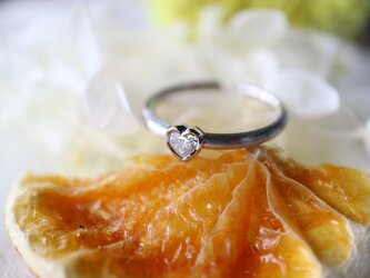 ハートダイヤモンド指輪の画像