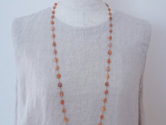 long necklace silk サンストーンの画像