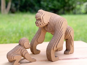 【工作キット】段々動物園-ゴリラの親子の画像